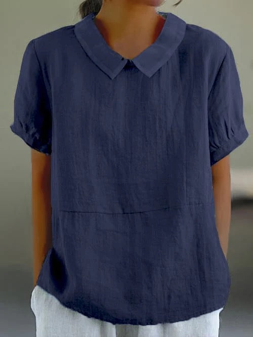 Short-sleeved Cotton Collared Shirt