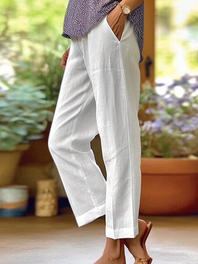 Solid Color Simple Loose Casual Pants