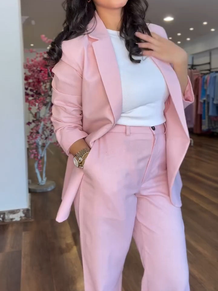 Pink Elegant and Modern Two-piece Suit